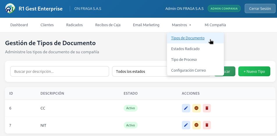Tipos de documento