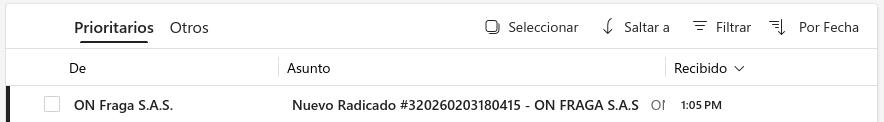 Email en buzón